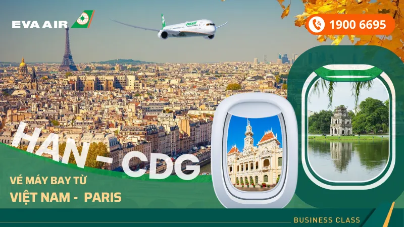 Vé máy bay EVA Air đi Paris